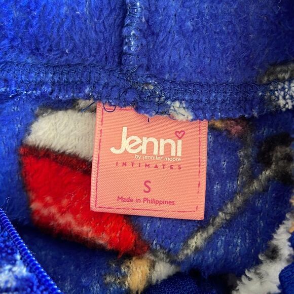 “Jenni” One piece Fleece Sleepwear. Size Small Blue Holiday‎ - Picture 3 of 5